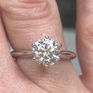 Certified 2 Carat Diamond Engagement Ring ~ Genuine Moissanite Bridal Wedding